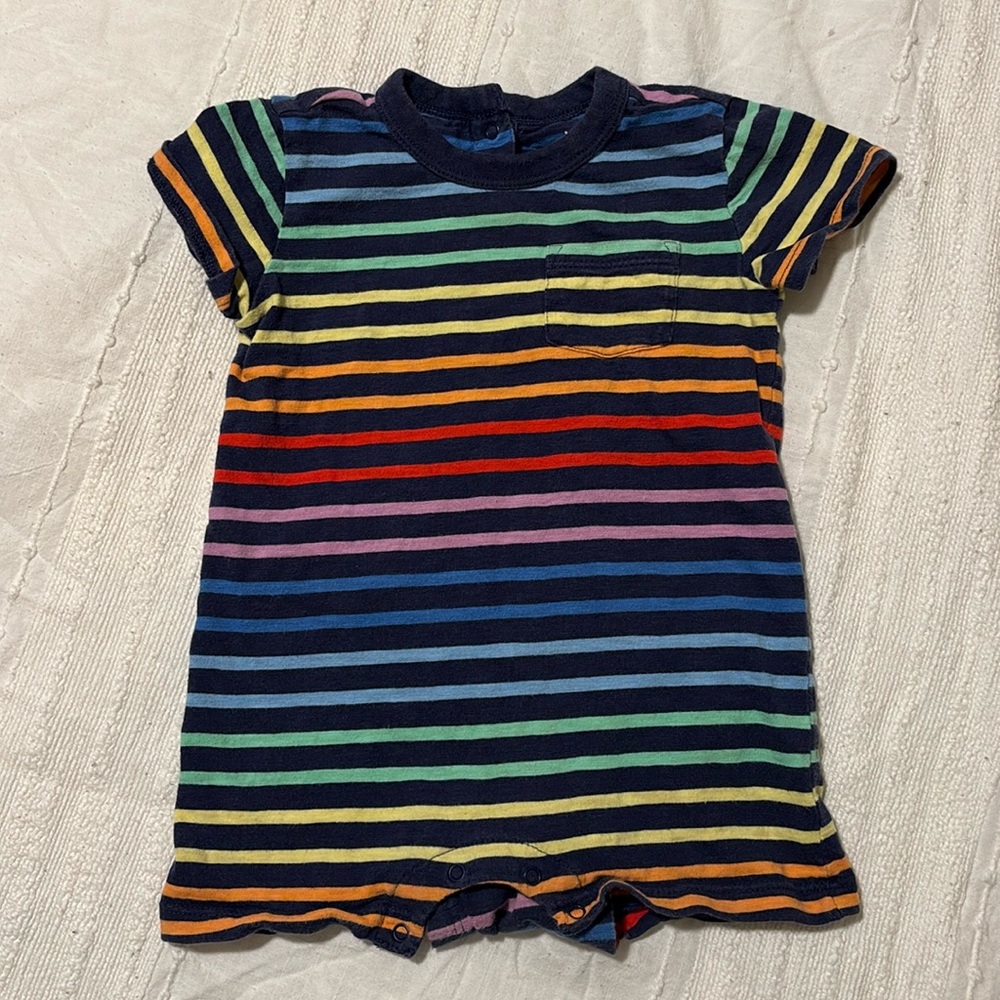 12-18M rainbow stripe romper from Primary